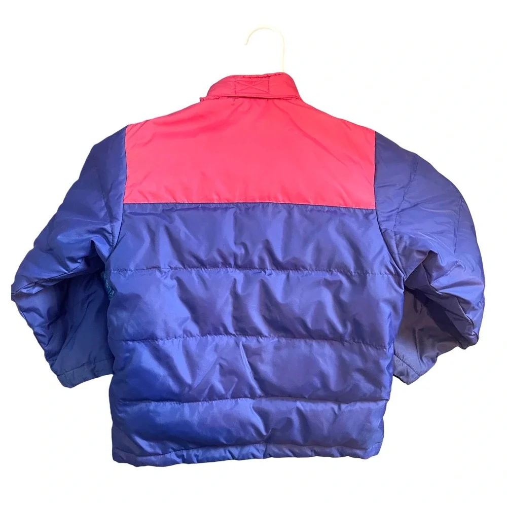 Ralph Lauren Polo Sport Kids Down Jacket Blue Pink Color Block Puffer‎ Size 6/6X